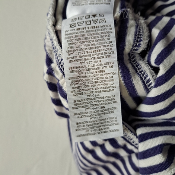 Boden Striped Navy and White Tiered Ruffle Skort - Picture 4 of 10